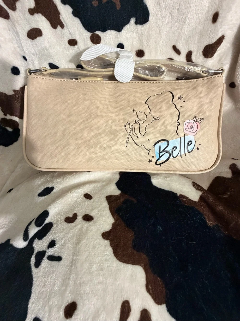 Danielle Nicole Beige 'Belle' Crossbody Bag with Blue Accent